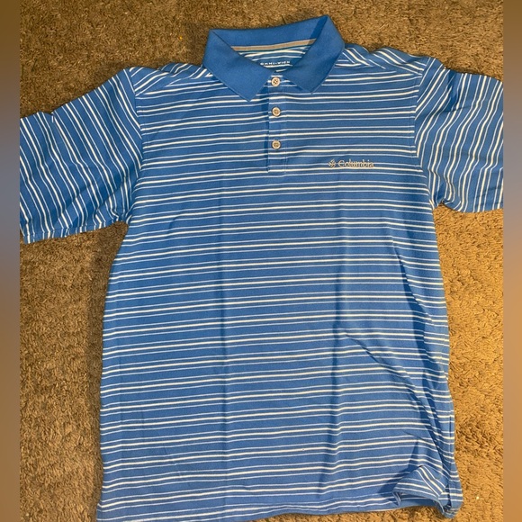 Columbia Omni Wick Polo Mens Size Small Blue Beach Fishing Work Sport Shirt - Picture 3 of 11